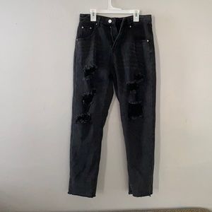 High waist black jeans